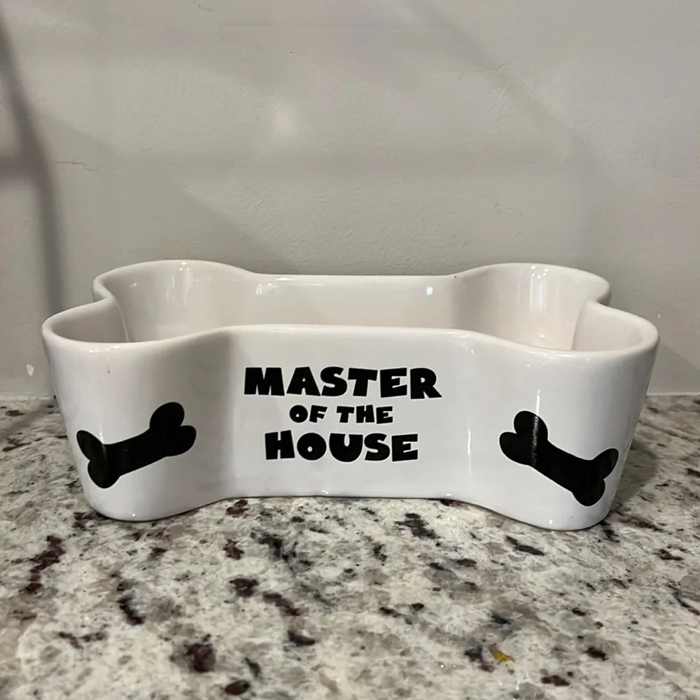 Master of the house, ceramic dog bowl